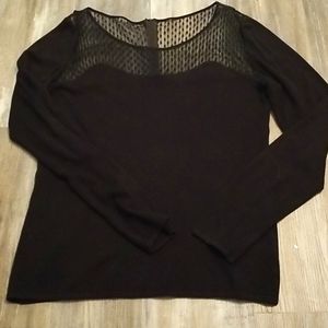 Boston Proper black cotton blend and lace